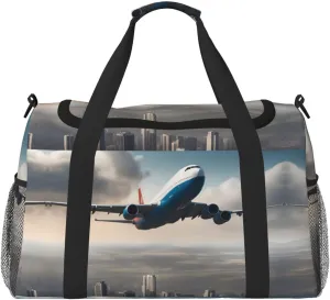 high altitude airplane Hand Travel Bag Vacation Tote - Large Reusable Shopping Canvas Bag, Eco-Friendly Crossbody for Sports Gym