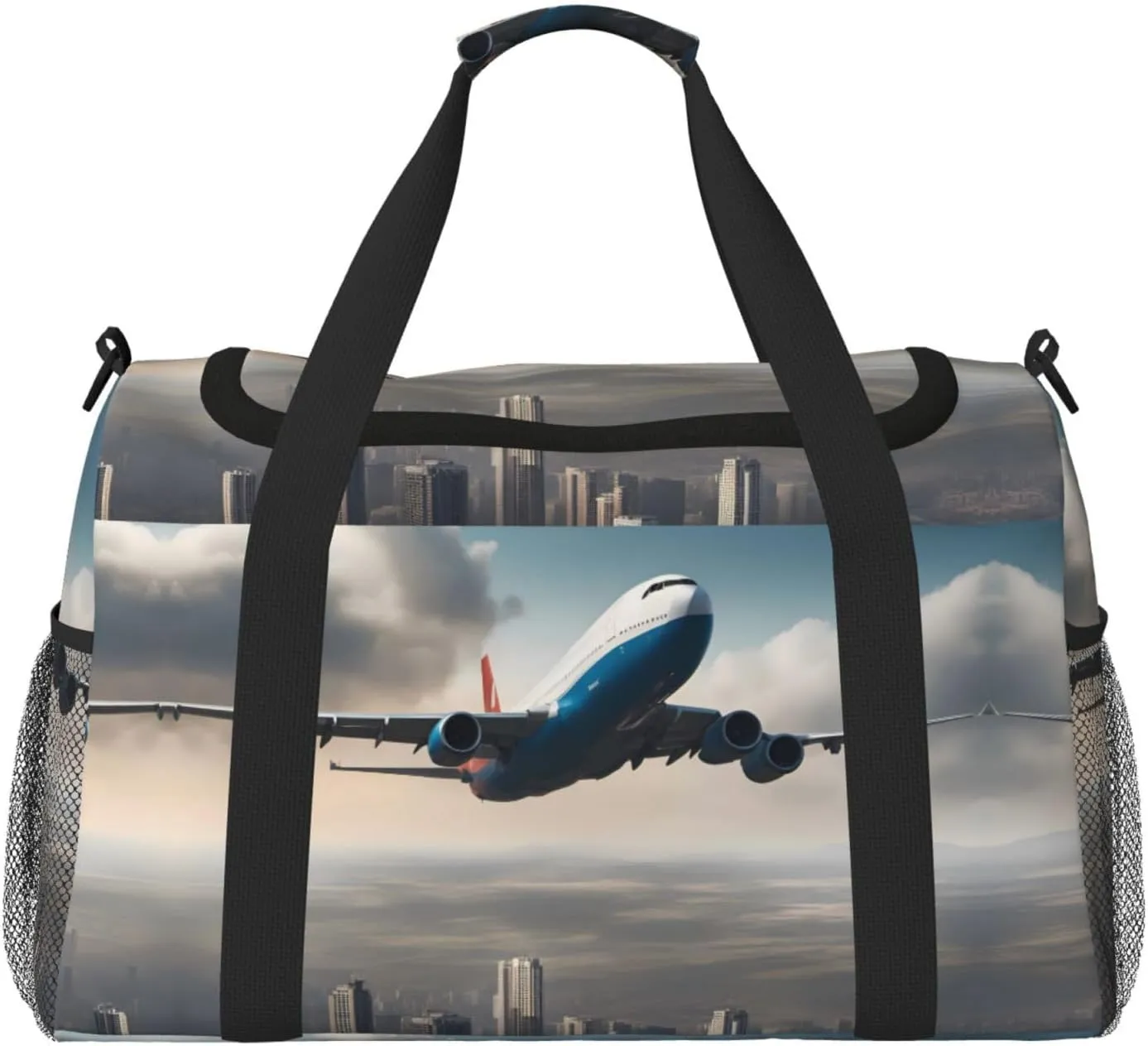 high altitude airplane Hand Travel Bag Vacation Tote - Large Reusable Shopping Canvas Bag, Eco-Friendly Crossbody for Sports Gym
