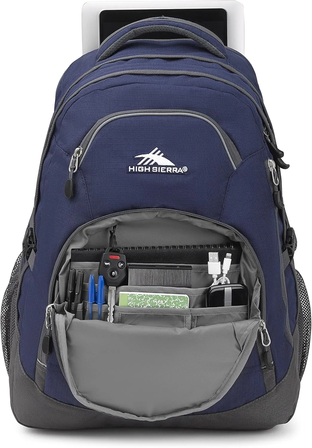 High Sierra Access 2.0 Laptop Backpack, True Navy/Mercury, One Size Dark Blue