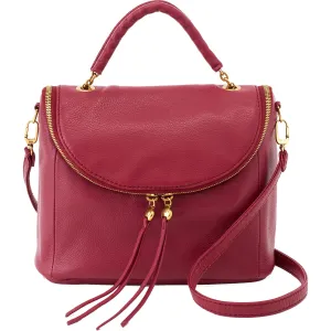 Hobo Fern Satchel Sangria Velvet Hide Leather