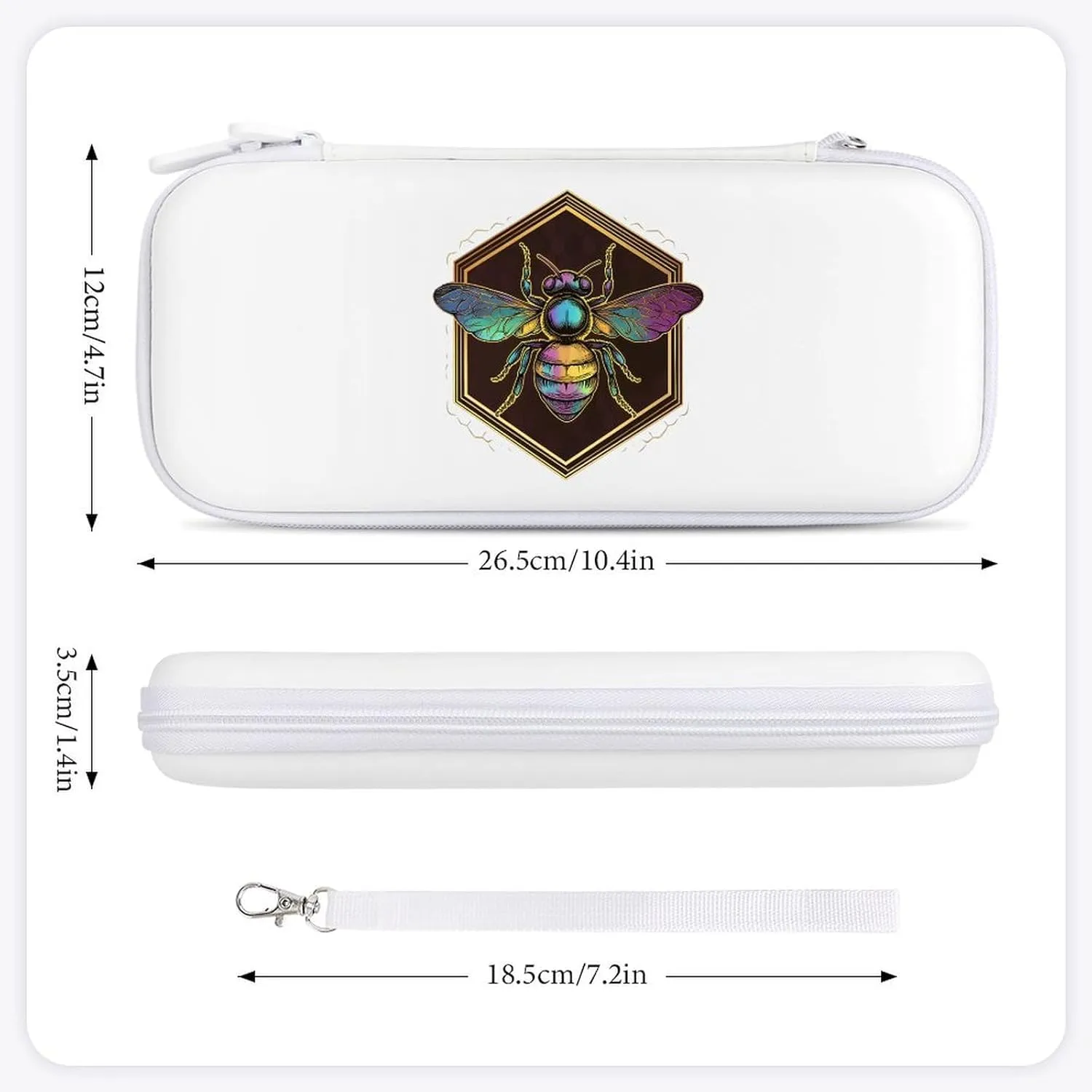 Honeybee Bee King Compatible with Switch Carrying Case Hard Travel Game Bag Pouch with 15 Games Accessories