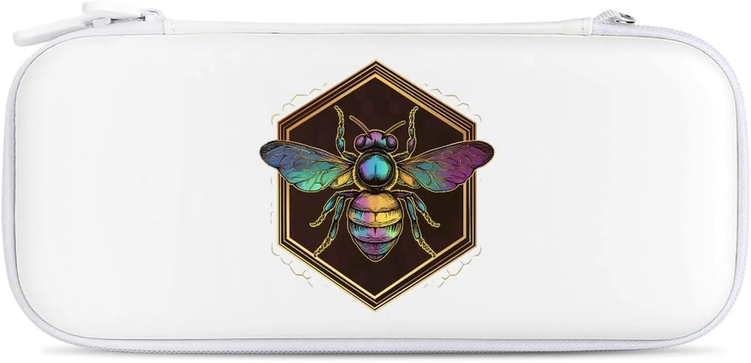 Honeybee Bee King Compatible with Switch Carrying Case Hard Travel Game Bag Pouch with 15 Games Accessories