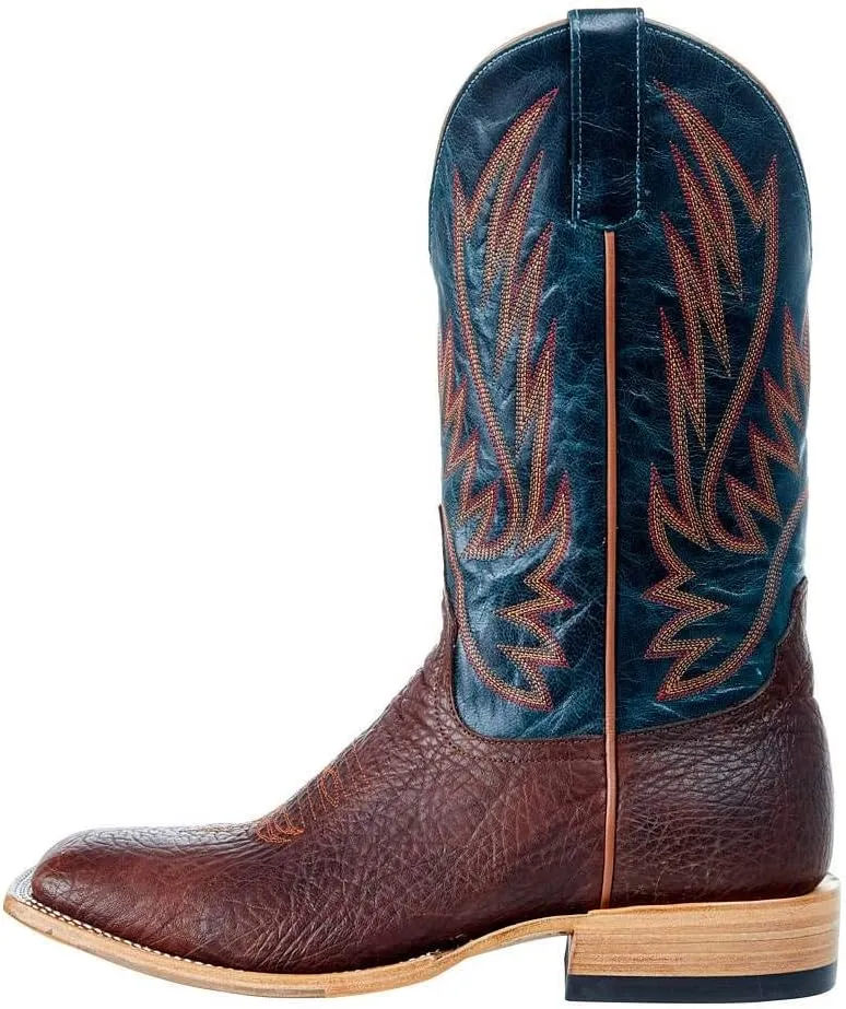 Horsepower Boots Mens Horsepower Top Hand Cowboy Comanche Shrunken Shoulder 13 Navy Explosion Top Boot