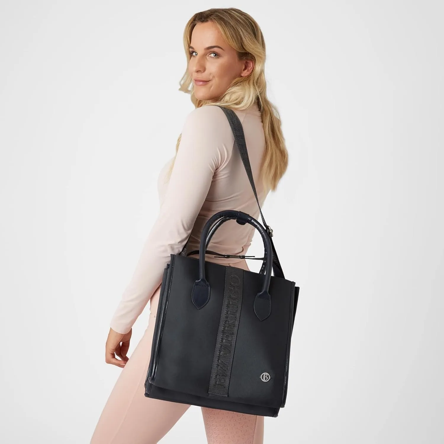 HORZE B Vertigo June Equestrian Horse Grooming Tote Bag | 12" x 12" x 15" - Dark Navy - One Size