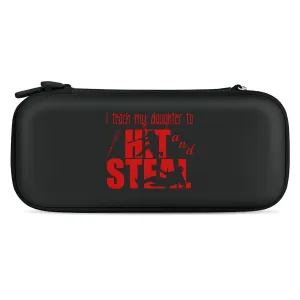 I Teach My Kids to Hit and Steal Fashion Compatible with Switch Carrying Case Portable Protector Bag with 15 Games Accessories Travel Black-Style