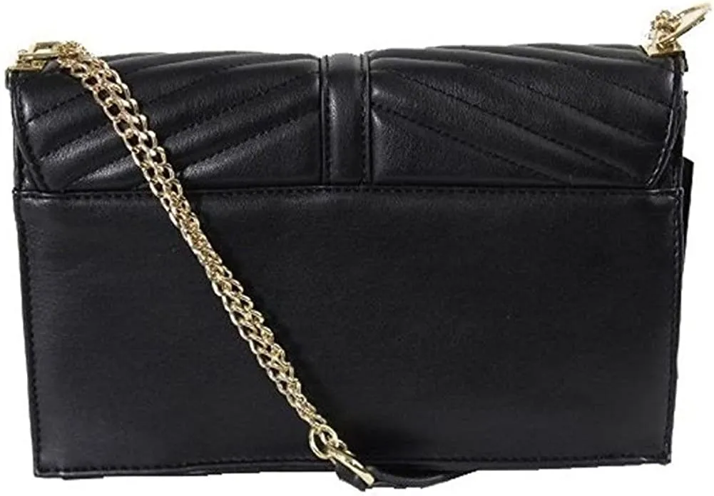 INC Womens Yvvon Faux Leather Tassel Crossbody Handbag Black Small