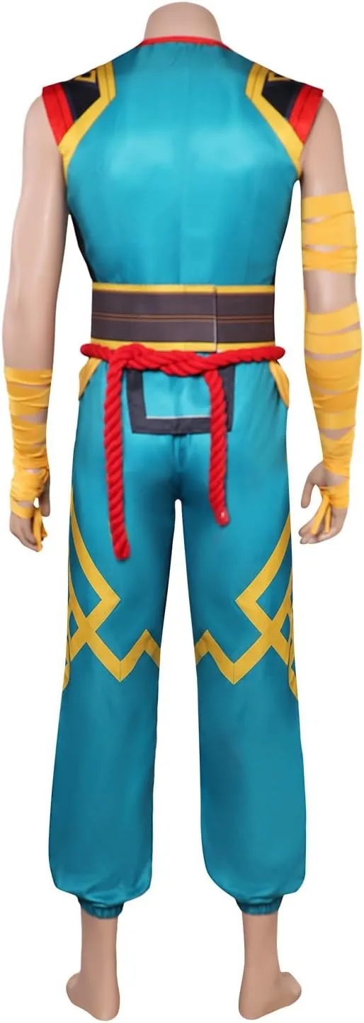Iron Fist Cosplay Costume Men Warrior Green Outfits Adult Battle Full Set Halloween Carnival Party Costume