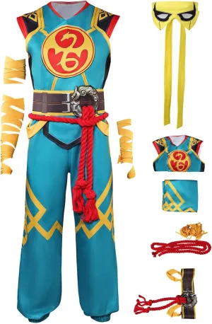 Iron Fist Cosplay Costume Men Warrior Green Outfits Adult Battle Full Set Halloween Carnival Party Costume