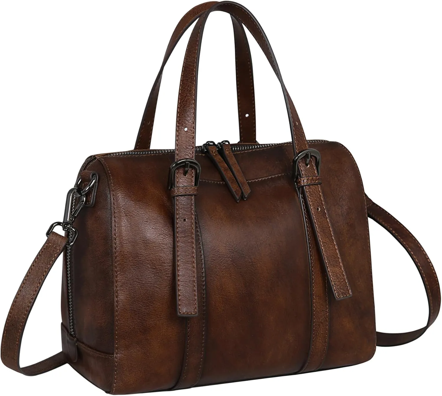 Iswee Genuine Leather Handbags for Women Designer Crossbody Bag Satchel Purse