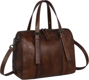 Iswee Genuine Leather Handbags for Women Designer Crossbody Bag Satchel Purse
