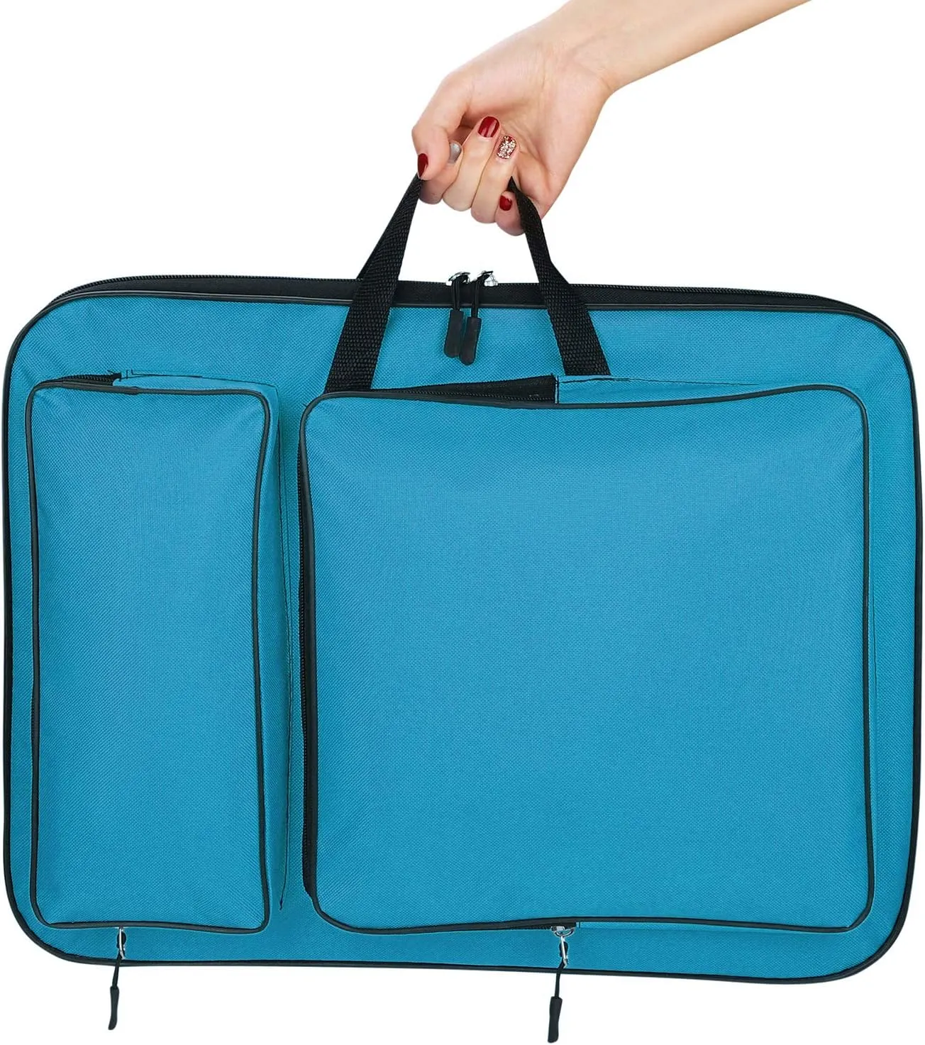ITODA A3 Art Portfolio Carry Case Bag Drawboard Tote Handheld Storage Portable Shoulder Lightweight Box for 8k Sketch Pad Artist Drawing Painting Supplies