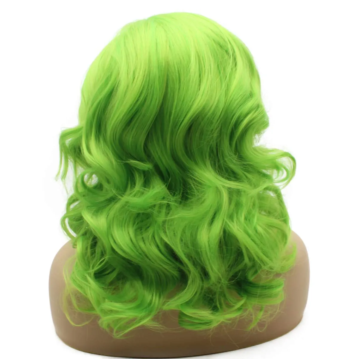 iwonawig Shoulder Length Wavy Synthetic Lace Front Wig Heat Friendly Fiber Hair