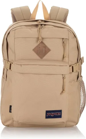 JanSport Main Campus FX Backpack - Travel or Work Bag w 15-Inch Laptop Pack with Leather Trim, Travertine