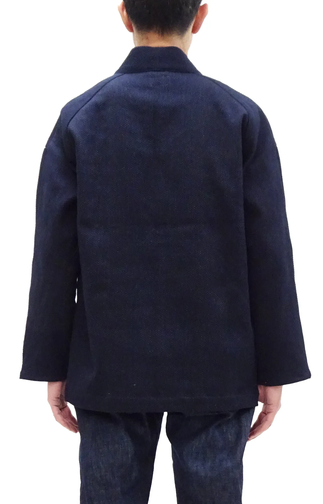 Japan Blue Jeans Indigo Sashiko Jacket Men's Casual Japanese Kimono-Style Haori Lightweight Layering Outerwear JBOT1305 One-Wash One-Size-Fits-Most For Men