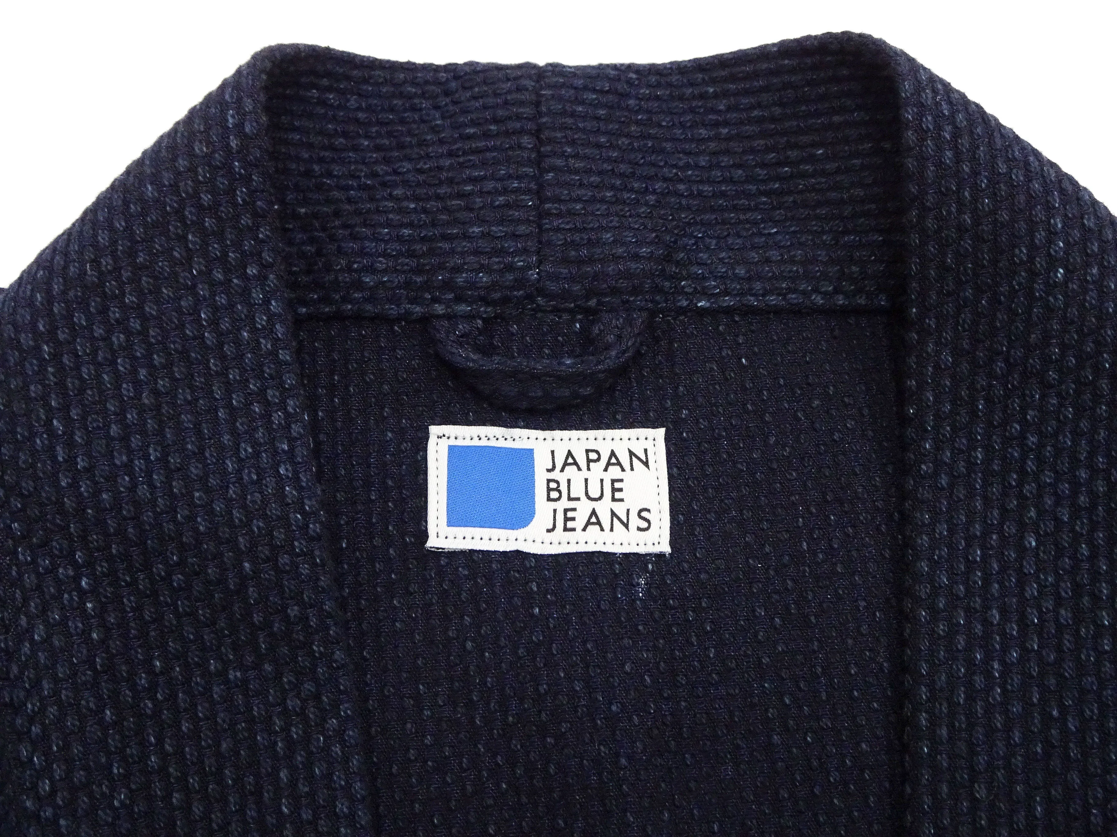 Japan Blue Jeans Indigo Sashiko Jacket Men's Casual Japanese Kimono-Style Haori Lightweight Layering Outerwear JBOT1305 One-Wash One-Size-Fits-Most For Men