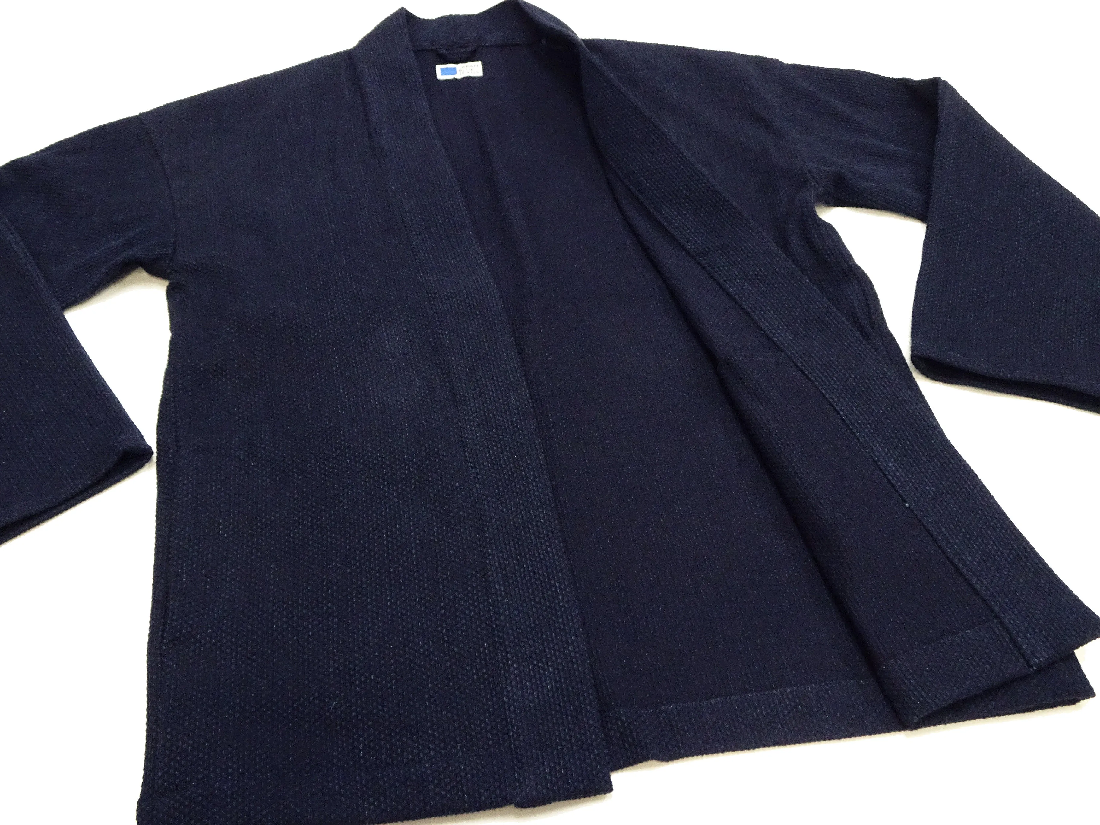Japan Blue Jeans Indigo Sashiko Jacket Men's Casual Japanese Kimono-Style Haori Lightweight Layering Outerwear JBOT1305 One-Wash One-Size-Fits-Most For Men