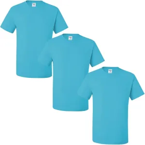 Jerzees mens 5.6 oz. 50/50 Heavyweight Blend T-Shirt(29M)-AQUATIC BLUE-XL-3PK