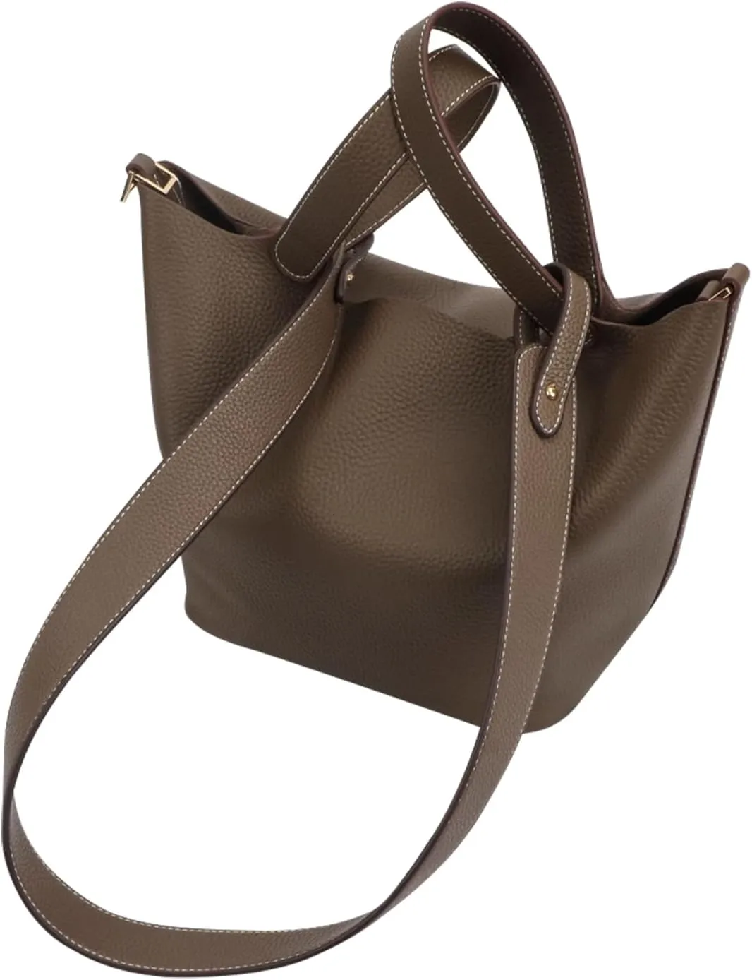 jiesinlov Genuine Leather Shoulder Bag Straps Replacement for Picotin Handbags (Gold Taupe-S)
