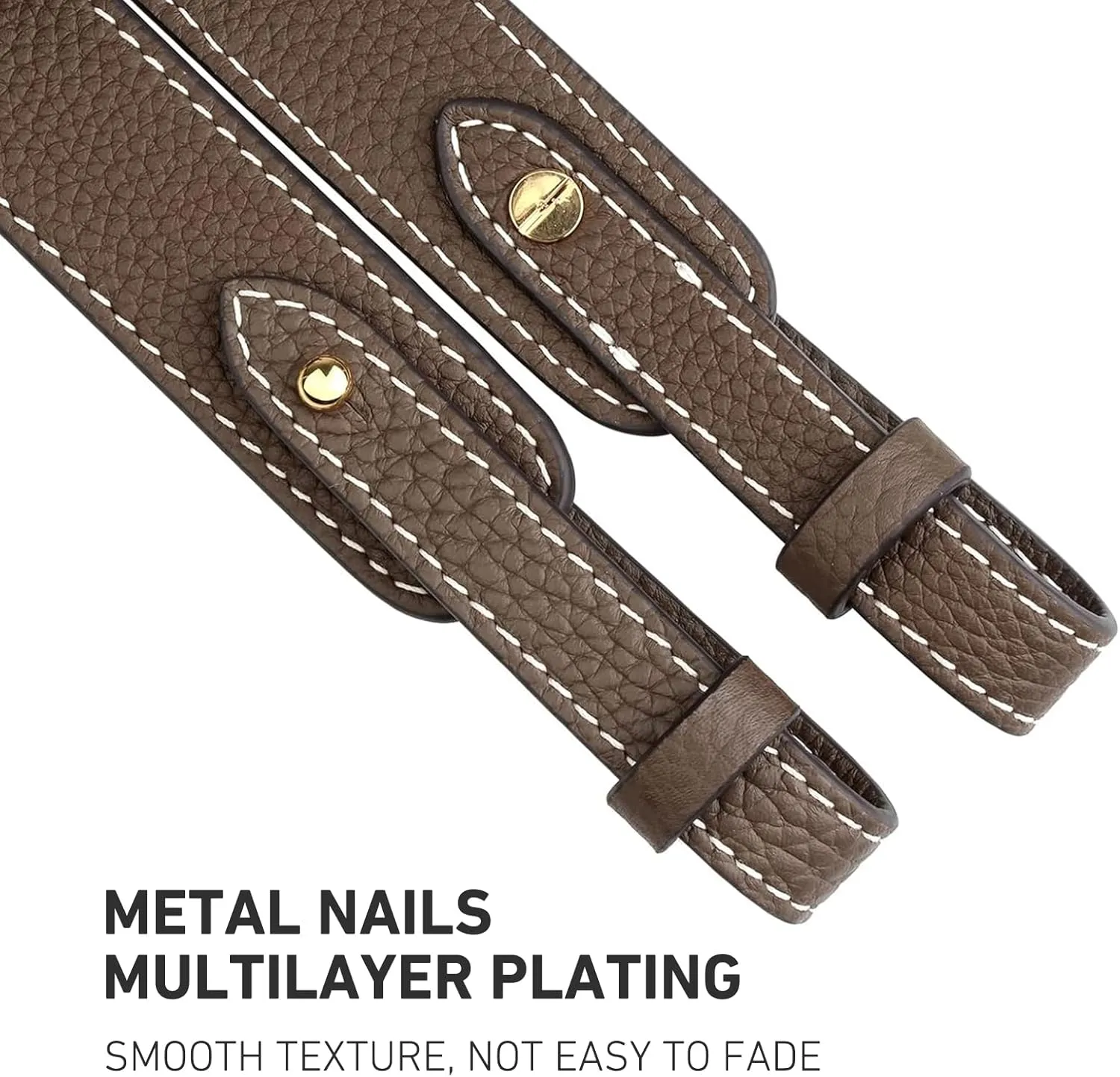 jiesinlov Genuine Leather Shoulder Bag Straps Replacement for Picotin Handbags (Gold Taupe-S)