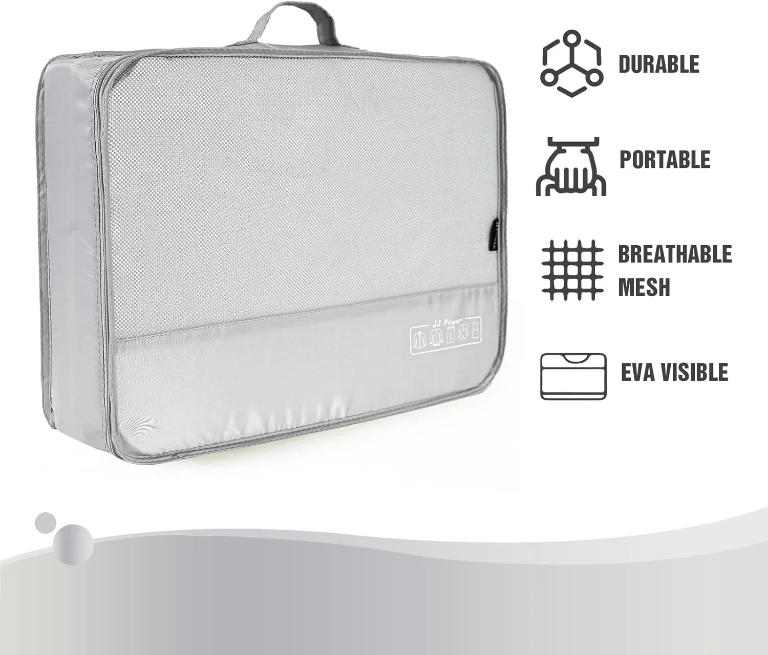 JJ Power 9 Set Packing Cubes for Suitcases, Travel Essentials for Carry on, Luggage Organizer Bags All Included(Grey)