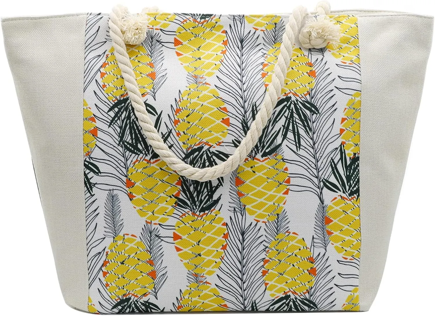 JNF Extra Large Canvas Beach Bags for Women Shoulder Bag Beach Tote Bag with Cotton Rope Handles