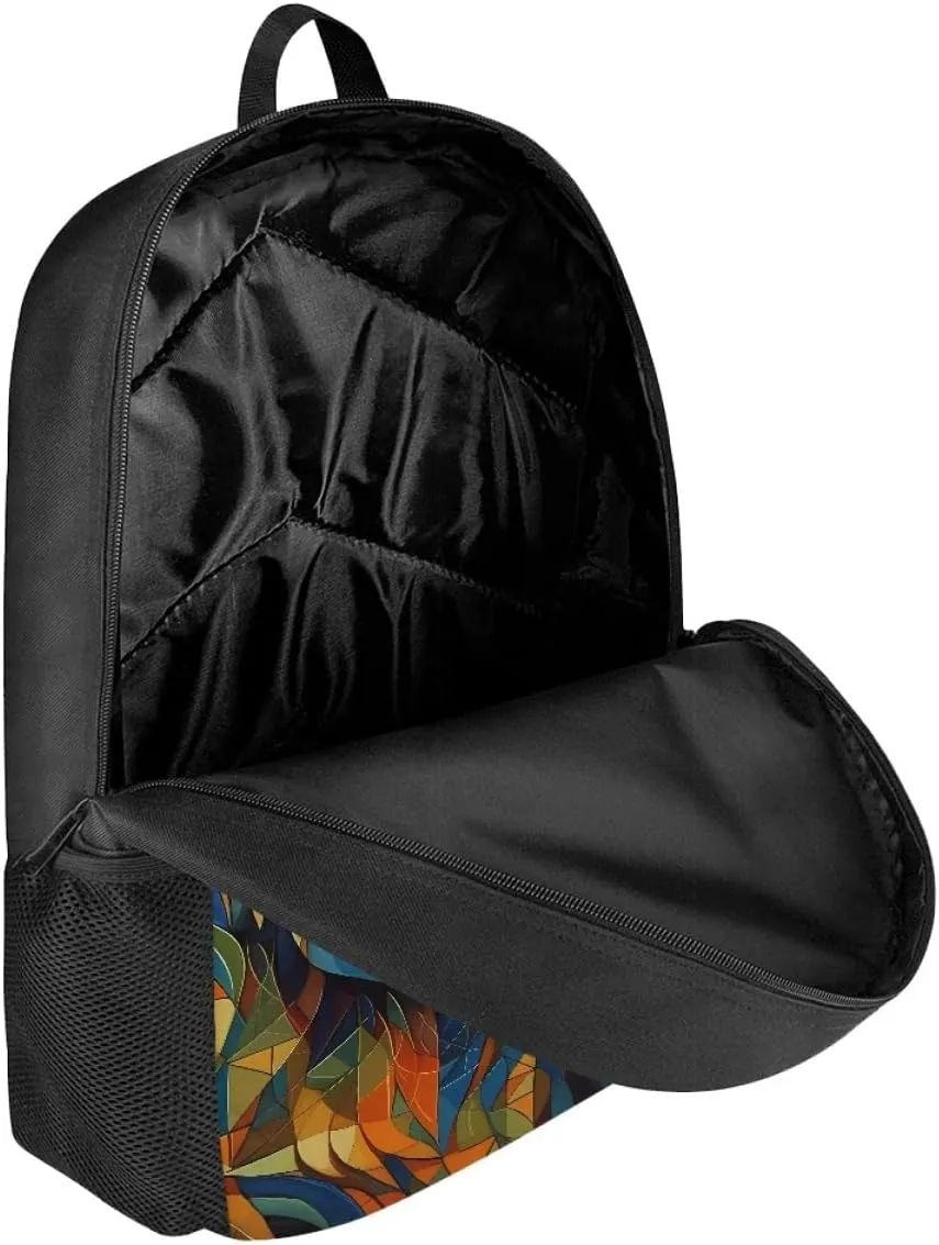 JooMeryer Art Geometry Fox Backpack for Teens Kids Boys 17 inch Large Capacity Children School Rucksack Book Bags Daypack,Art Geometry Fox