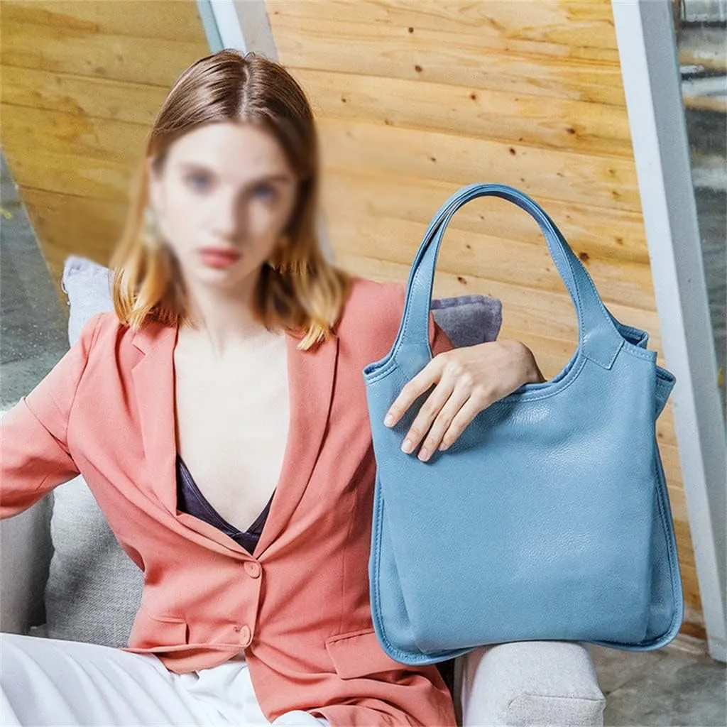 JSEIAJB Top Layer Leather Bag Women's Handbag Chartott Bag Leather Women's Bag Single Shoulder Crossbody Bag(E)