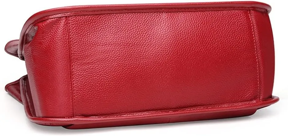 JSEIAJB Top Layer Leather Bag Women's Handbag Chartott Bag Leather Women's Bag Single Shoulder Crossbody Bag(E)