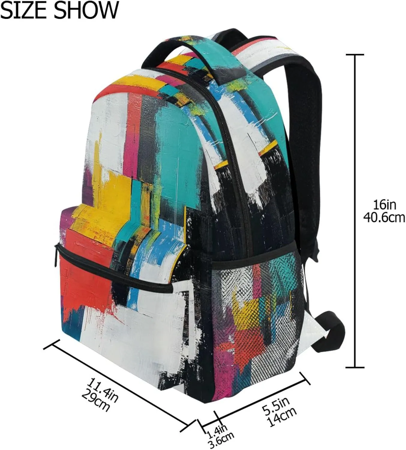 JSTEL Kid Graffiti Art Backpack,Elementary School Backpack Graffiti Art Kid Bookbag for Boy Girl Ages 5 to 13,030