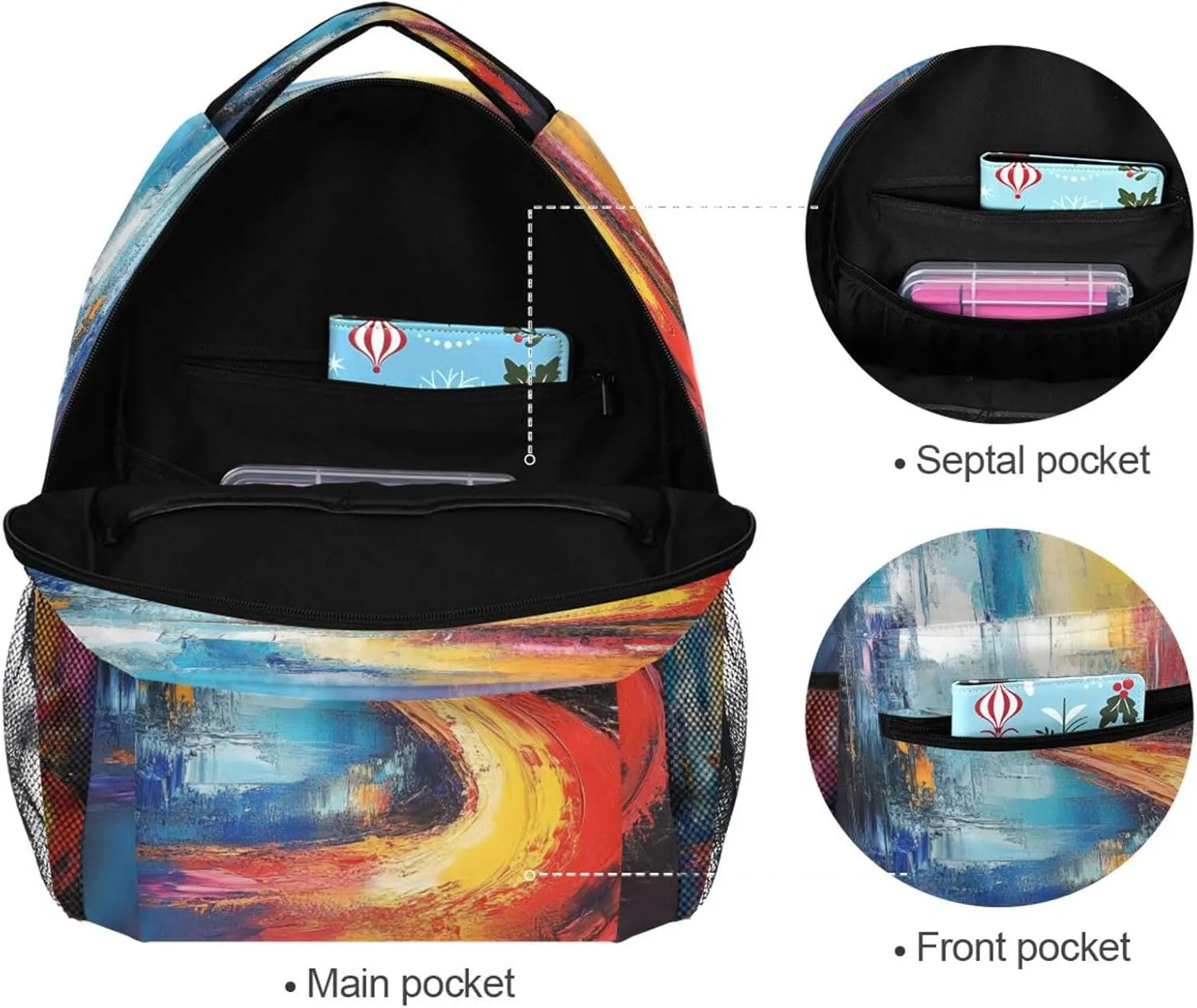 JSTEL Kid Graffiti Art Backpack,Elementary School Backpack Graffiti Art Kid Bookbag for Boy Girl Ages 5 to 13,041