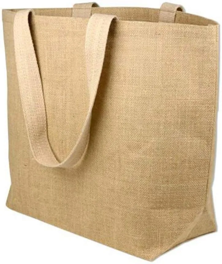 Jute Burlap Beach Tote Bags Eco-Friendly Shopping Totes w/Cotton Lining (1, Extra Large (24"W x 19"H x 6"D))
