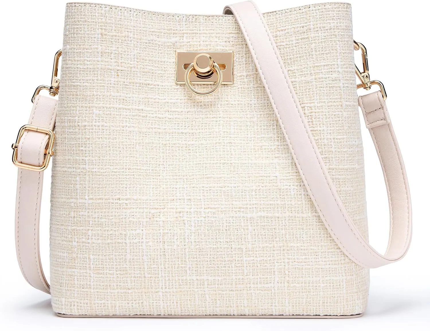 KALIDI Crossbody Purses for Women Vegan Leather Bucket Bag Fashion Ladies Crossbody Handbag Shoulder Purse with Multi Pockets