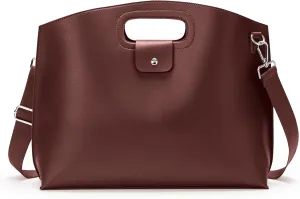 KALIDI Messenger Bag 16 Inch Slim Laptop Vegan Leather Briefcase Crossbody Tote for 15.6" Notebook Business Work Office Bag