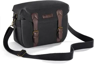 K&F Concept Sling Camera Bag, Crossbody Photography Camera Shoulder Bag SLR DSLR Canvas Camera Case Portable Bag for Women and Men, Black