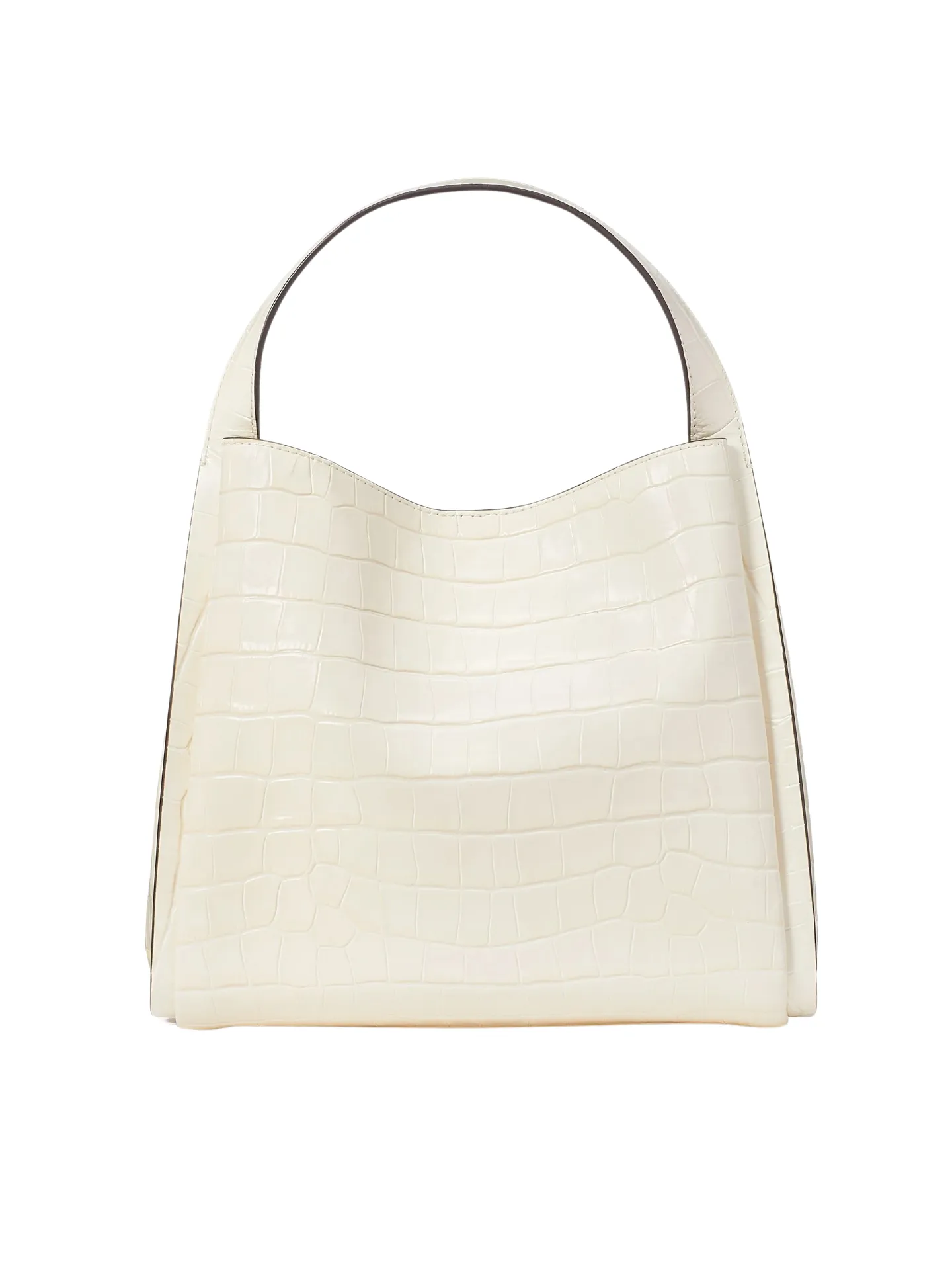 Kate Spade Knott Croc-embossed Medium Crossbody Tote Halo White