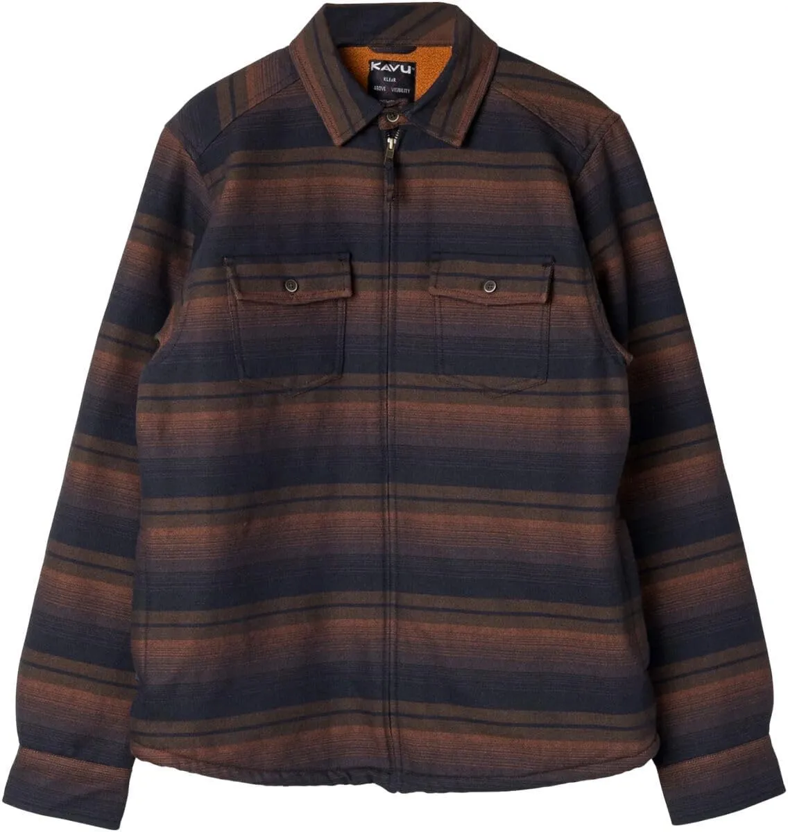 KAVU Eagle Pine Mens Full Zip Jacket Shirt-Midnight Stripe