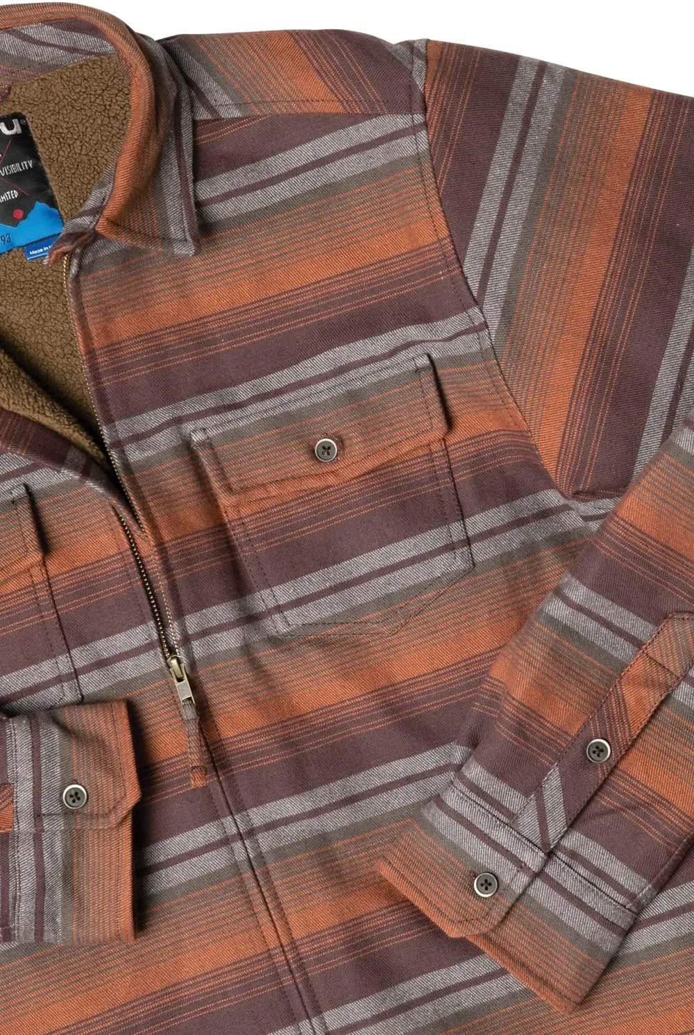 KAVU Eagle Pine Mens Full Zip Jacket Shirt-Midnight Stripe