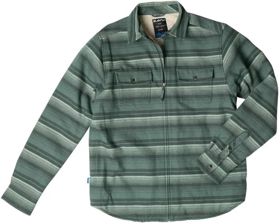 KAVU Eagle Pine Mens Full Zip Jacket Shirt-Midnight Stripe