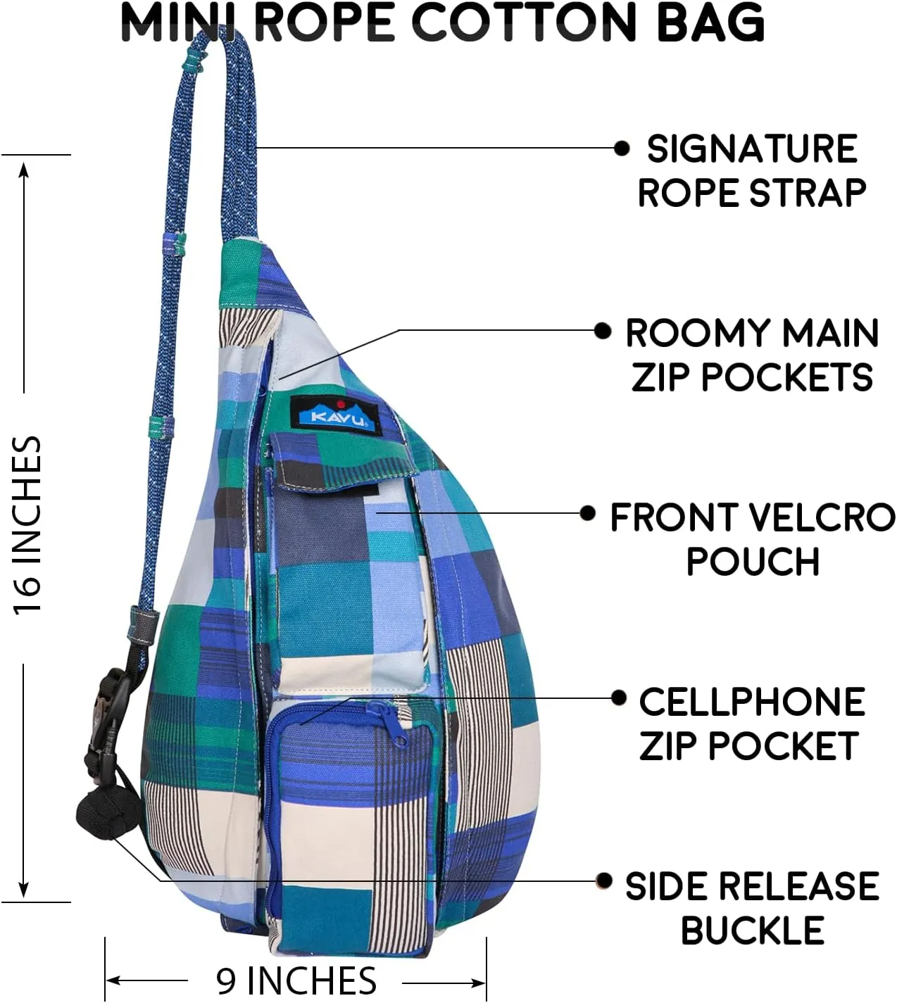 KAVU Mini Rope Bag Cotton Crossbody Sling