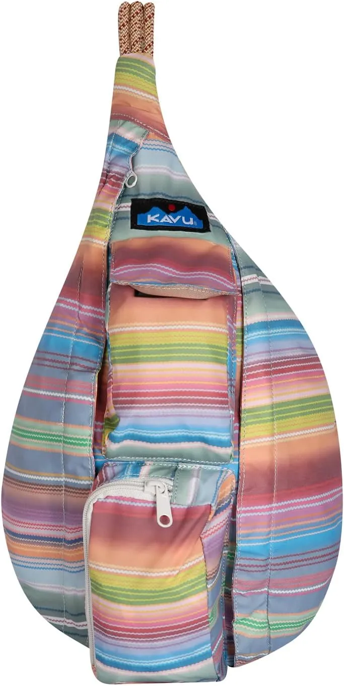 KAVU Mini Rope Sack Sling Crossbody Backpack - Rainbow Run