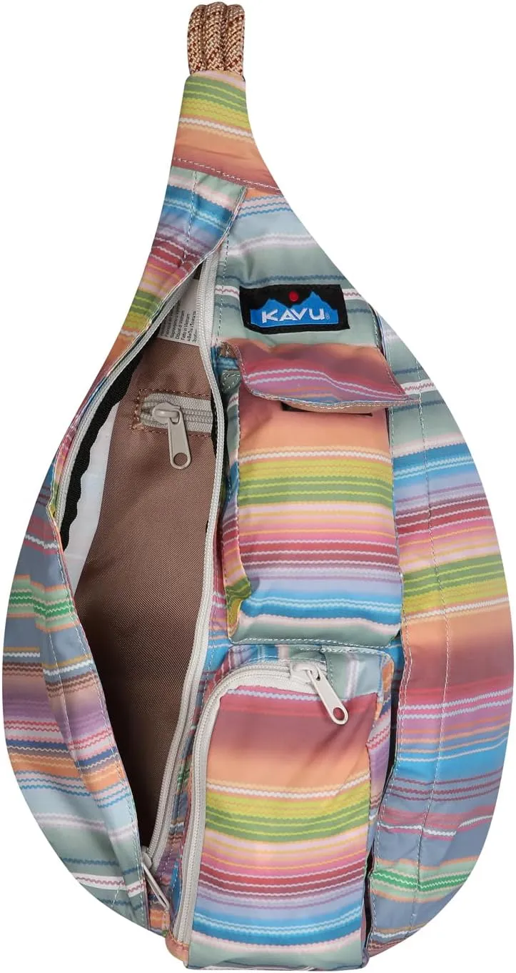 KAVU Mini Rope Sack Sling Crossbody Backpack - Rainbow Run