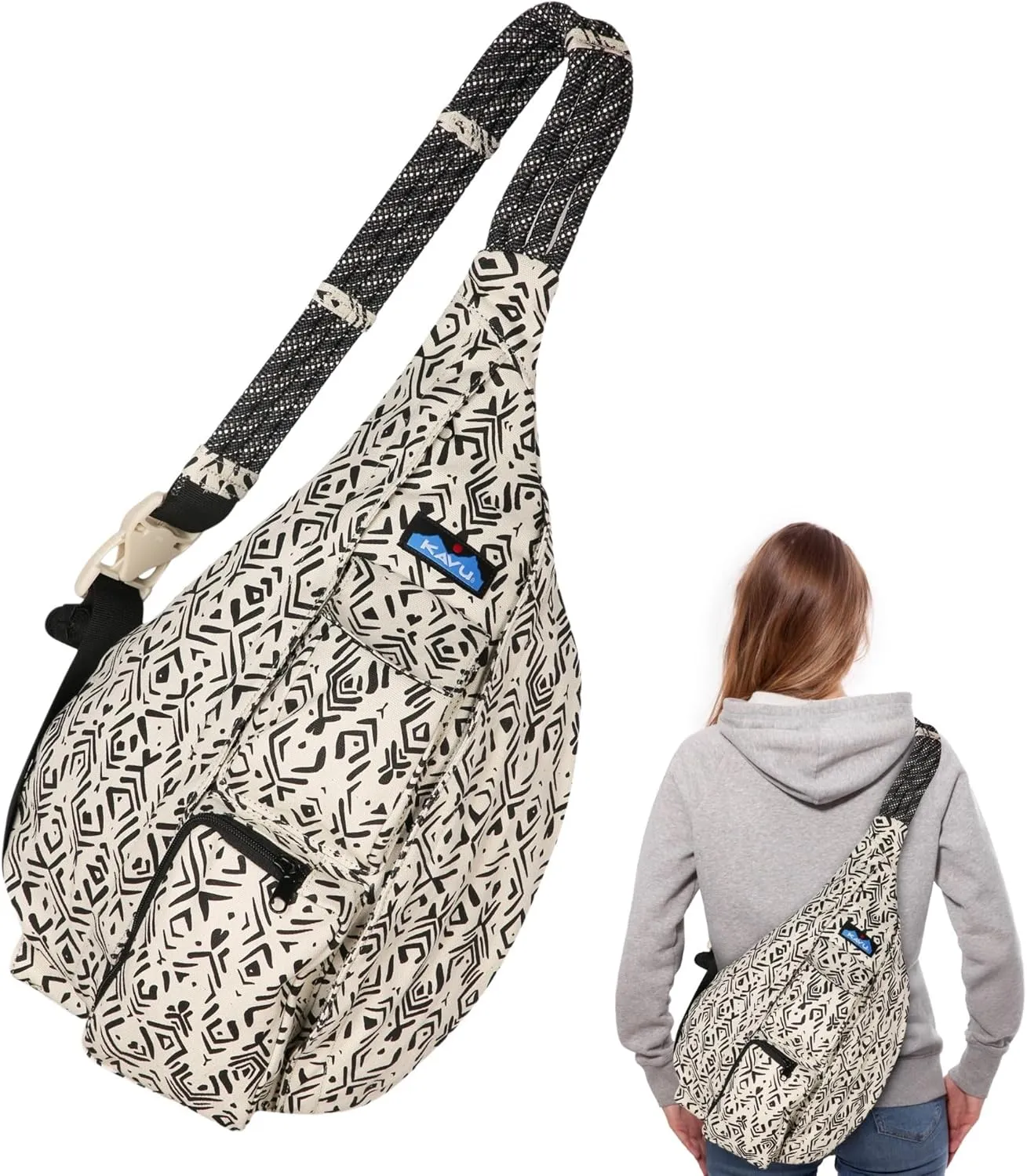 KAVU Original Rope Bag Sling Pack with Adjustable Rope Shoulder Strap
