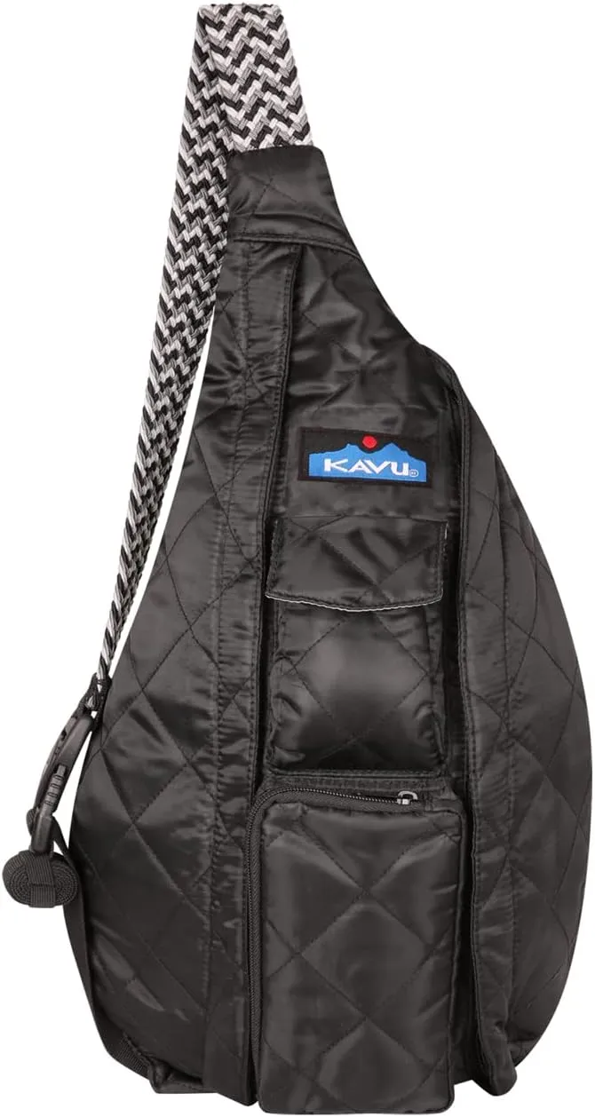 KAVU Original Rope Puff Diamond Quilted Mini Sling Pack - Black