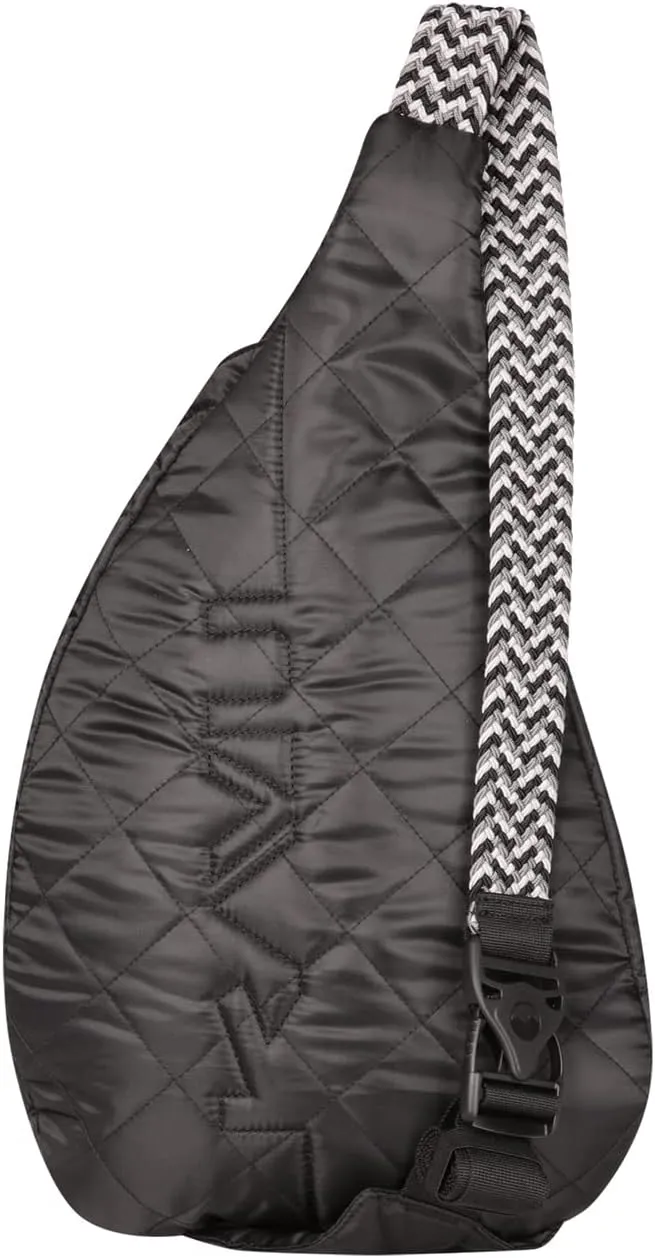 KAVU Original Rope Puff Diamond Quilted Mini Sling Pack - Black