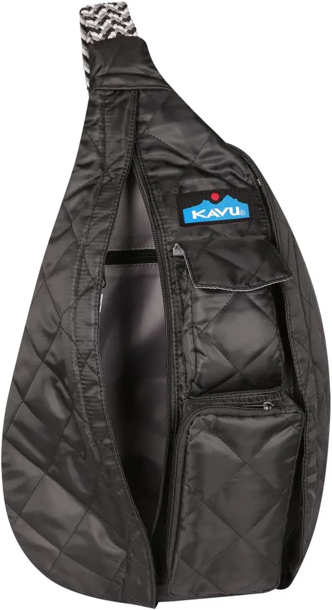 KAVU Original Rope Puff Diamond Quilted Mini Sling Pack - Black