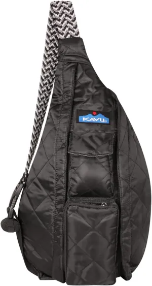 KAVU Original Rope Puff Diamond Quilted Mini Sling Pack - Black