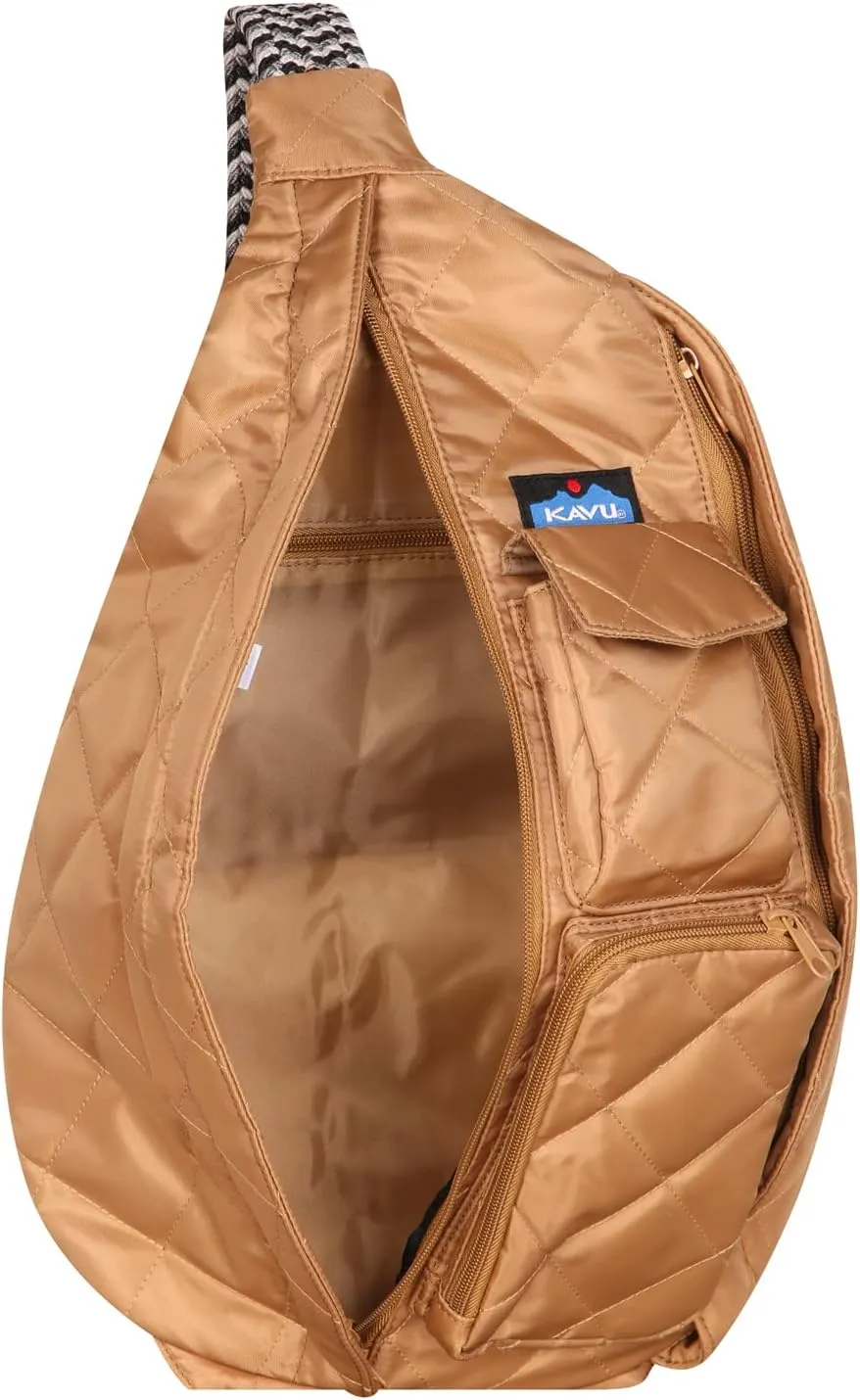 KAVU Original Rope Puff Diamond Quilted Mini Sling Pack - Taupe