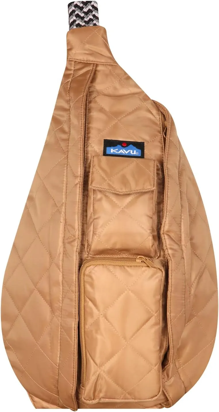 KAVU Original Rope Puff Diamond Quilted Mini Sling Pack - Taupe