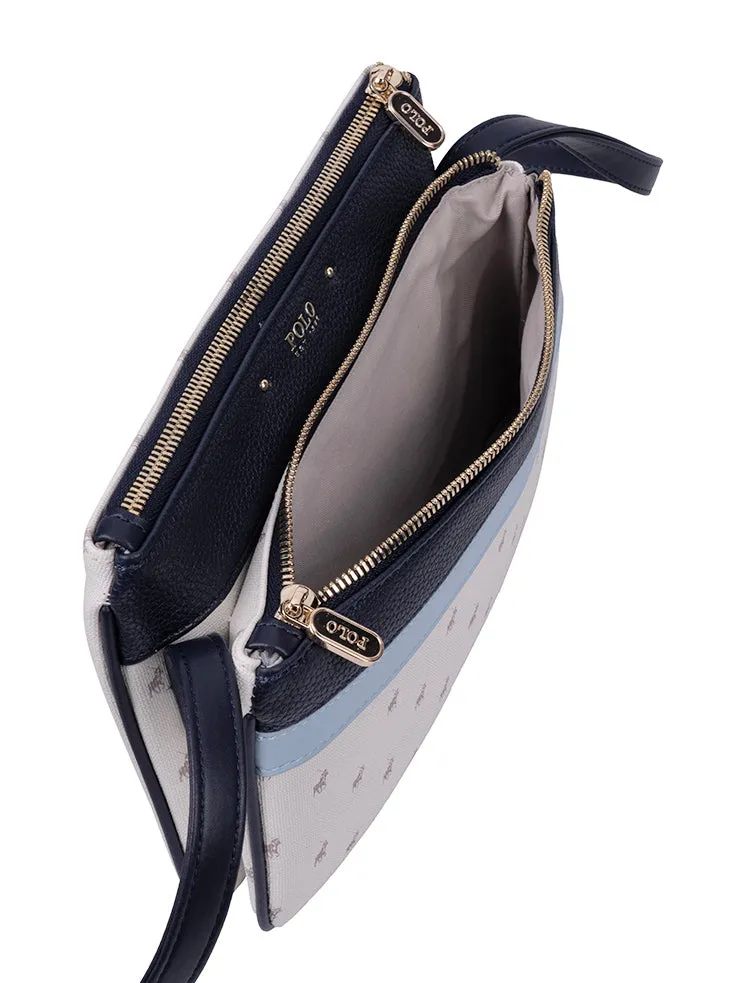 Kensington Double Pocket Sling Bag - Blue