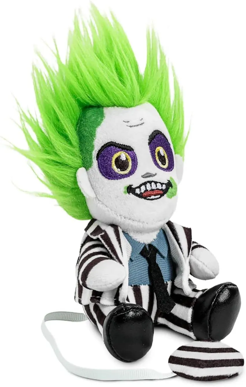 Kidrobot Beetlejuice Officially Licensed Movie Collectible Plush Stuffie - 7.5" Phunny Plush, Beetlejuice (1988) in Striped Suit Shoulder